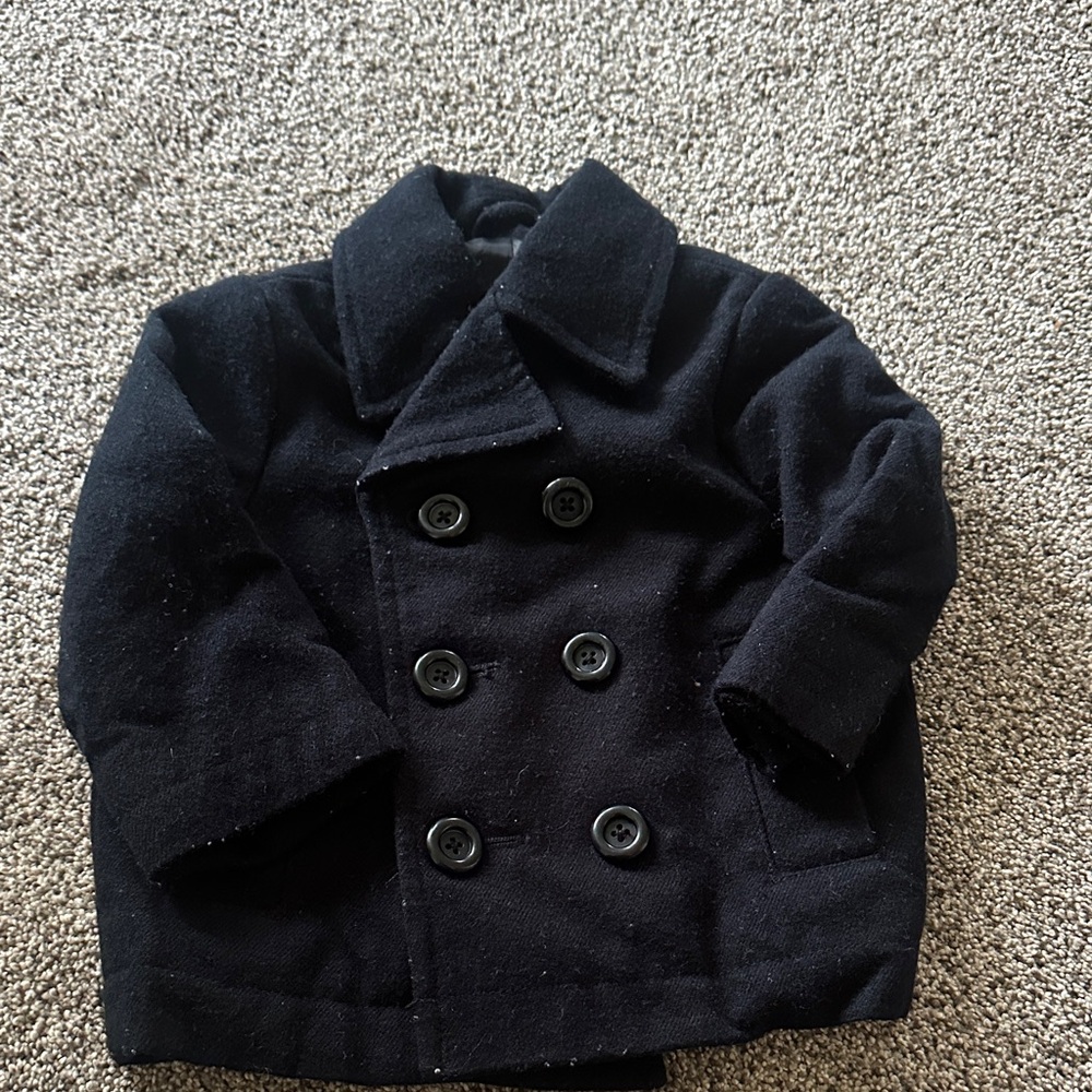 Circo Black Pea Coat Double-Breasted Jacket